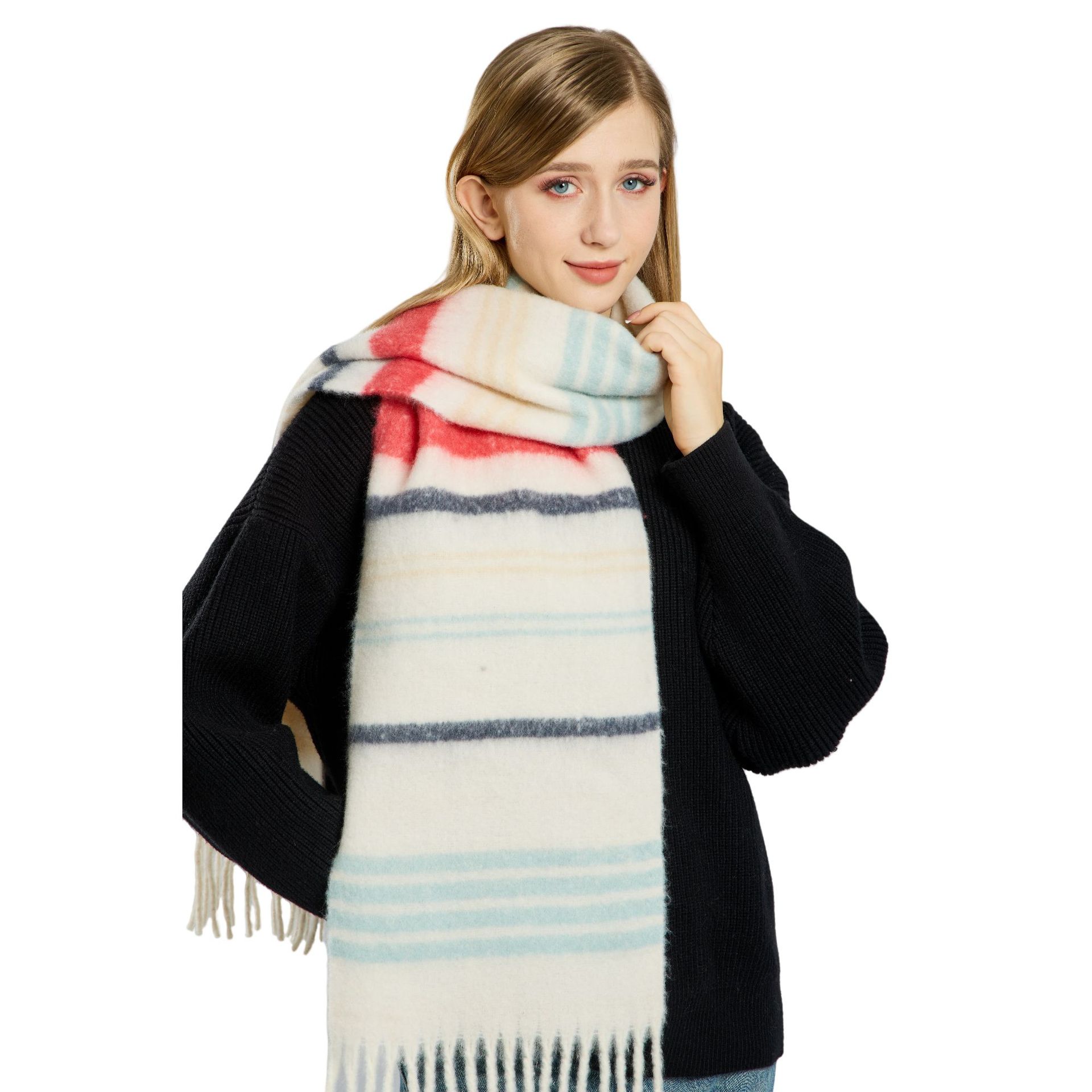 Large Soft Pashmina Shawl Wrap Scarf, 100% Wool,38*190cm - Image 4